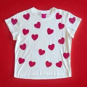 ♥️Queen Of Sparkles XS Sequined Heart Lollipop Tee EUC